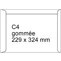 123inkt 123encre enveloppe pochette 229 x 324 mm - C4 patte gommé (250 pièces) - blanc 123-303080 303080C 300941