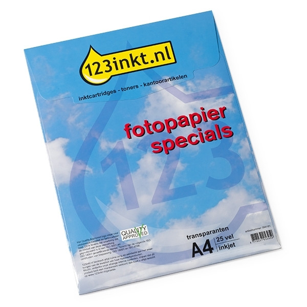 123inkt 123encre films transparents pour imprimantes à jet d'encre (25 feuilles)  064181 - 1