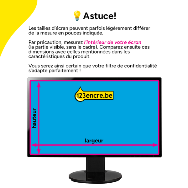 123encre filtre de confidentialité universel pour moniteur 27 pouces 16:9 303167 - 2