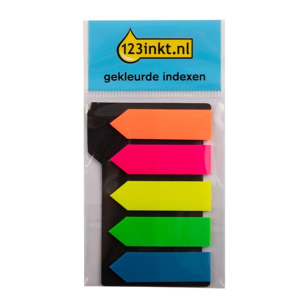 123inkt 123encre index flèches de couleur 45 x 12 mm (5 x 25 onglets) 26072C 300817 - 1