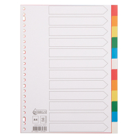 123encre intercalaires colorés en plastique A4 avec 12 onglets (23 trous) 300527
