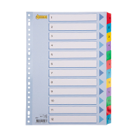 123inkt 123encre intercalaires en carton A4 avec 12 onglets (23 trous) 100162C 301621