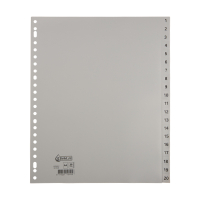 123encre intercalaires en plastique A4+ extra larges avec 20 onglets (23 trous)