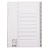 123encre intercalaires en plastique A4 avec 12 onglets 1-12 (23 trous) - gris
