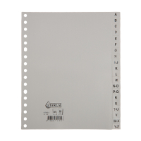123encre intercalaires en plastique A5 avec 20 onglets A-Z (17 trous) - gris