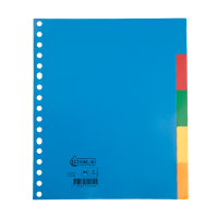 123encre intercalaires en plastique A5 avec 5 onglets (17 trous) - couleur