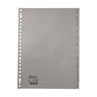 123encre intercalaires mensuels en plastique A4 avec 12 onglets (23 trous) - gris
