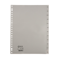 123inkt 123encre intercalaires mensuels en plastique A4 avec 12 onglets (23 trous) - gris G412JMC 301535