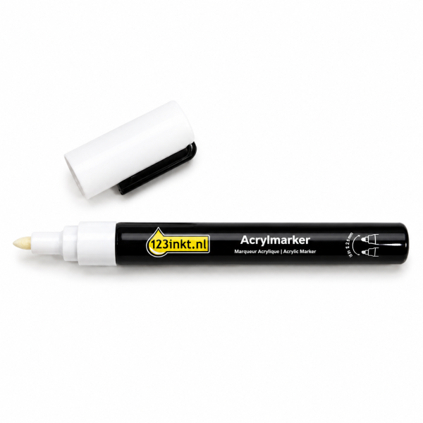 123encre marqueur acrylique (1,8 à 2,5 mm ogive/biseautée) - blanc 328500 - 1