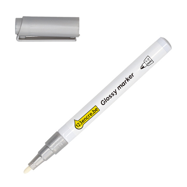 123encre marqueur peinture brillante (1 - 2 mm ogive) - argent 302986 - 1