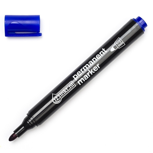 123inkt 123encre marqueur permanent (2,5 mm ogive) - bleu 4-21003C 4-3000003C EK-70BLUEC N50-CC 300166 - 1