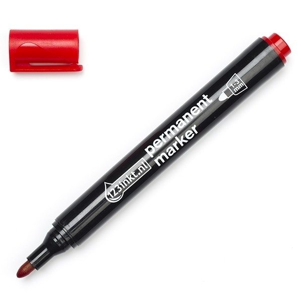 123inkt 123encre marqueur permanent (2,5 mm ogive) - rouge 4-21002C 4-3000002C EK-70REDC N50-BC 300165 - 1