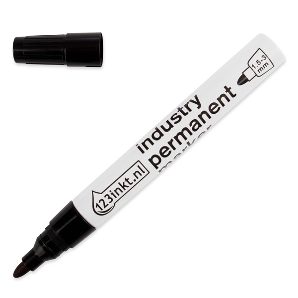 123inkt 123encre marqueur permanent industriel (1,5 - 3 mm ogive) - noir 4-8300001C 301157 - 1