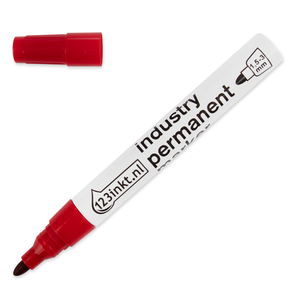 123inkt 123encre marqueur permanent industriel (1,5 - 3 mm ogive) - rouge 4-8300002C 301158 - 1