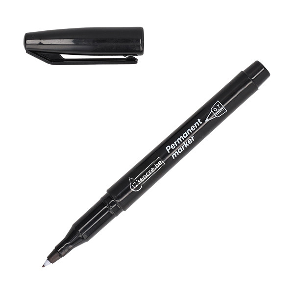 123encre marqueur permanent super fin (0,7 mm ogive) - noir 302961 - 1