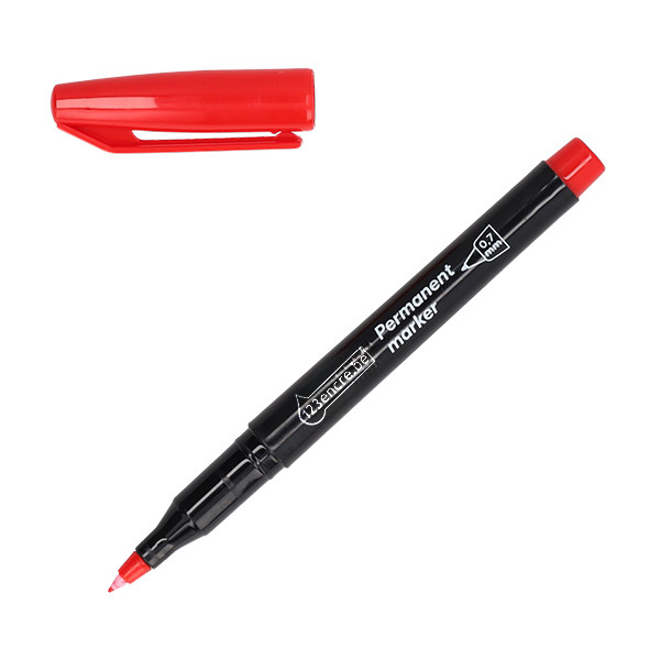 123encre marqueur permanent super fin (0,7 mm ogive) - rouge 302962 - 1