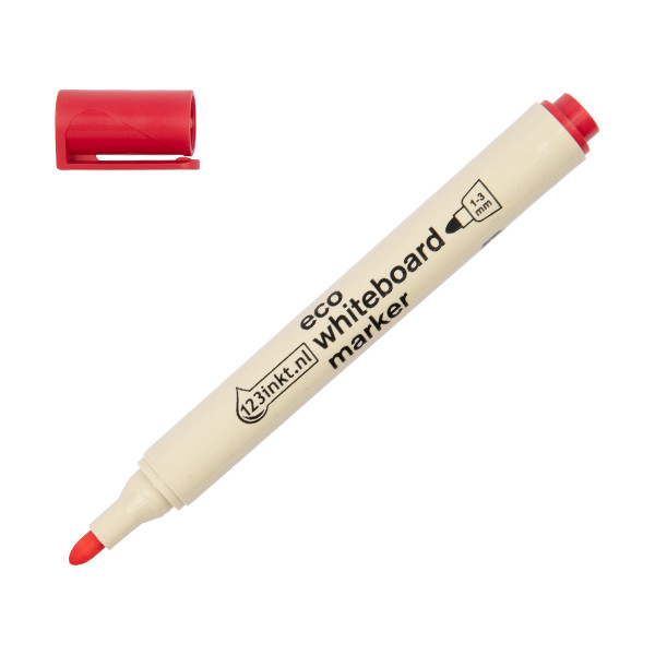 123inkt 123encre marqueur pour tableau blanc écologique (1 - 3 mm ogive) - rouge 4-28002C 390586 - 1