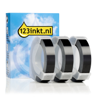 123inkt 123encre multipack de rubans d'étiquettes en relief S0847730 pour pince à étiqueter 123encre - blanc sur noir S0847730C 089265