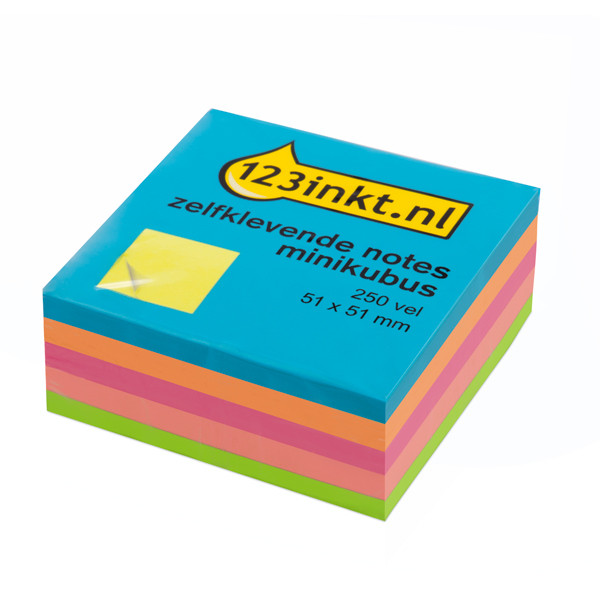 Mini Cube Post-It®, Orange, Rose et Jaune, 51 mm x 51 mm, 400  Feuilles/Bloc, 1 Bloc/Paquet