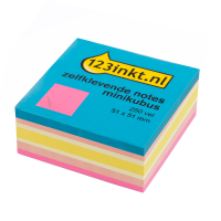 123inkt 123encre notes repositionnables format mini 51 x 51 mm - rose fluo 2051PC 21533C 300814