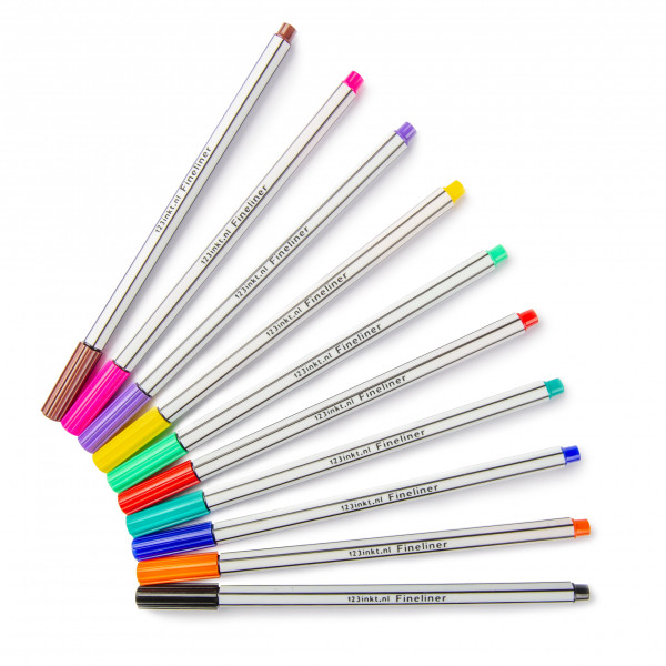 123inkt 123encre offre spéciale : lot de stylos-feutre pointe fine (10 couleurs)  300300 - 1
