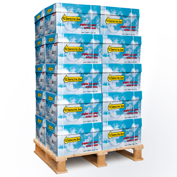123inkt 123encre papier à copier 1 palette 20 boîtes de 2500 feuilles A3 - 80 g/m² 5231139 A3PALLETPAPIERC 300647 - 1