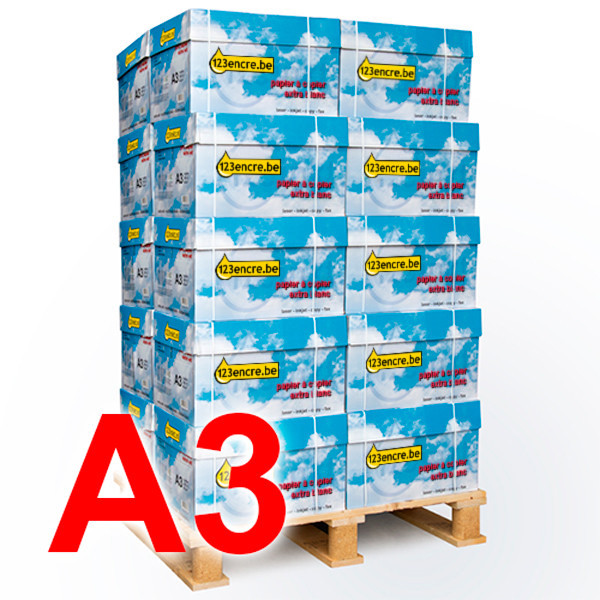 123inkt 123encre papier à copier 1 palette 20 boîtes de 2500 feuilles A3 - 80 g/m² FSC® Mix Credit 5231139 A3PALLETPAPIERC 300647 - 1