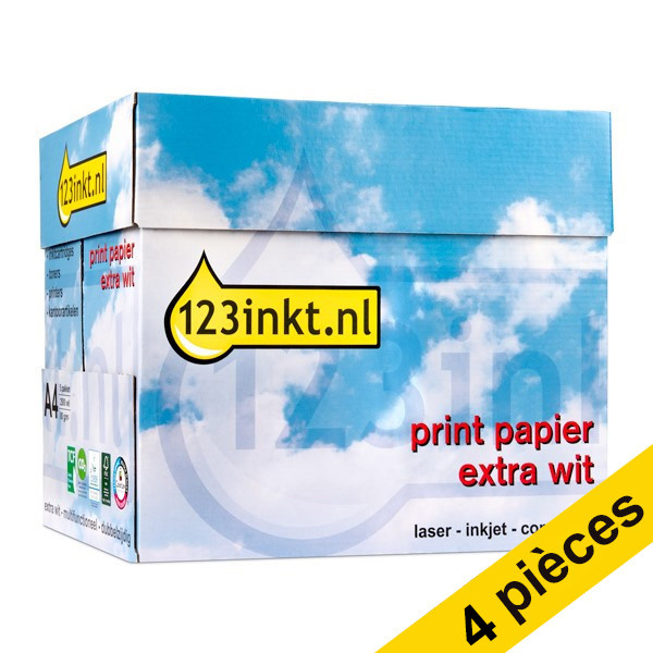 123inkt 123encre papier à copier 4 boîtes de 2500 feuilles A4 - 80 g/m² FSC® DOOSPAPIER4C Navigatordoos4C 390006 - 1