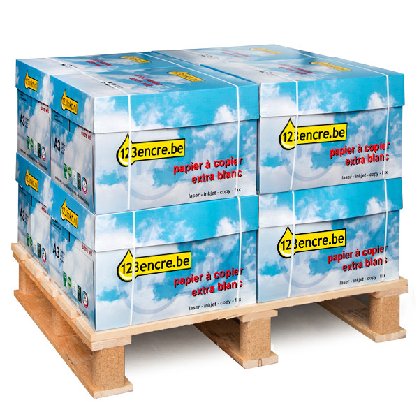 123inkt 123encre papier à copier mini palette 8 boîtes de 2500 feuilles A3 - 80 g/m² 523113 A3MINIPALLETC 300646 - 1