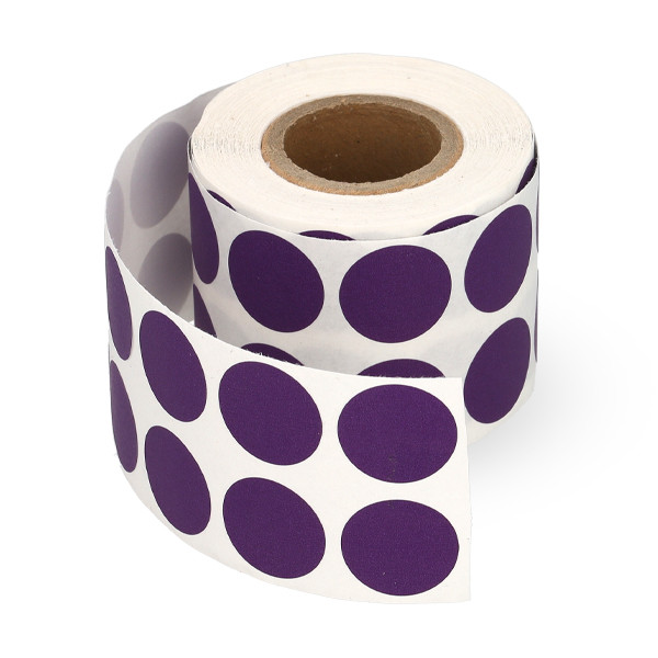 123encre pastilles adhésives Ø 18 mm double rangée (1000 étiquettes sur un rouleau) - violet 400728 - 1