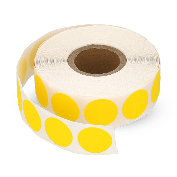 123encre pastilles de marquage Ø 18 mm (1000 étiquettes en rouleau) - jaune 300797 - 1