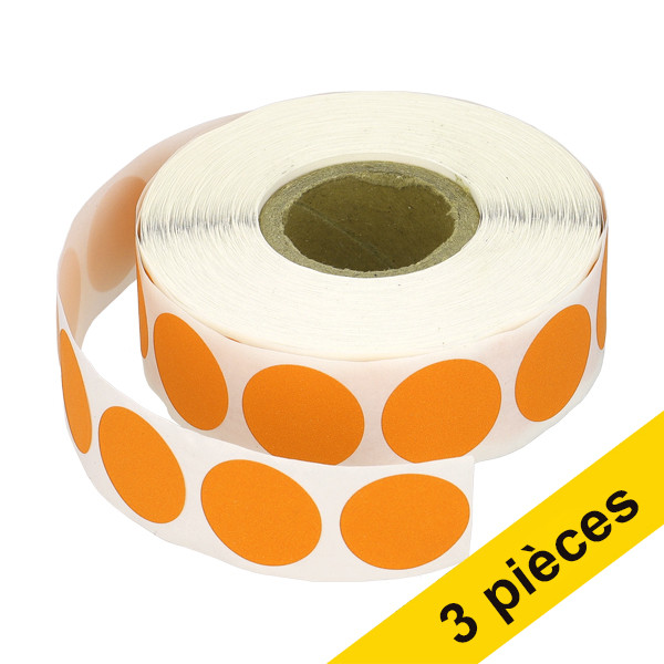 123encre pastilles de marquage Ø 18 mm (1000 étiquettes en rouleau) - orange 300803 - 1