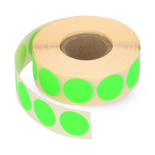 123encre pastilles de marquage Ø 18 mm (1000 étiquettes en rouleau) - vert fluo 300799 - 1