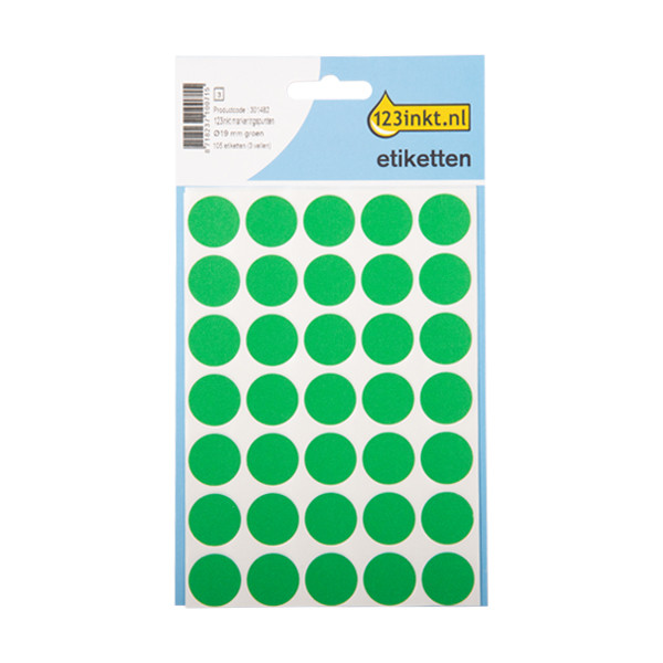 123inkt 123encre pastilles de marquage Ø 19 mm - vert (105 étiquettes) 3006C 3174C 301482 - 1