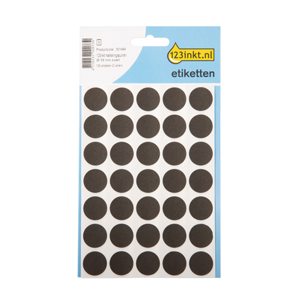 123encre pastilles de marquage Ø 19 mm (105 étiquettes) - noir 301484 - 1