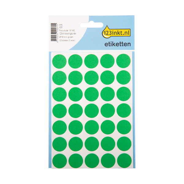 123encre pastilles de marquage Ø 19 mm (105 étiquettes) - vert 301482 - 1