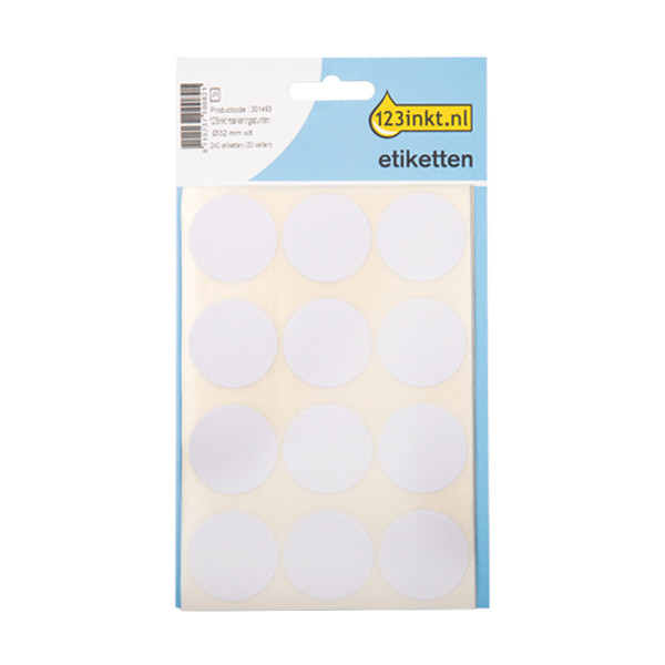 123encre pastilles de marquage Ø 32 mm (240 étiquettes) - blanc 301493 - 1