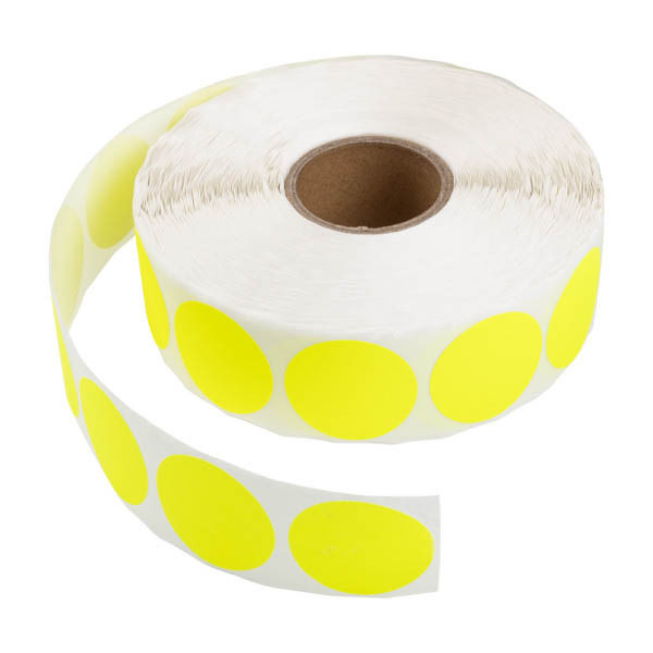 123encre pastilles de marquage Ø 35 mm (1000 étiquettes en rouleau) - jaune 302992 - 1