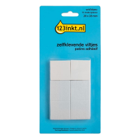 123inkt 123encre patins adhésifs carrés 28 mm (12 pièces) - blanc FP-28S 301010