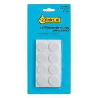 123inkt 123encre patins adhésifs ronds 20 mm (16 pièces) - blanc FP-20R 301006