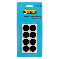 123inkt 123encre patins adhésifs ronds 20 mm (16 pièces) - noir FP-20R 301005