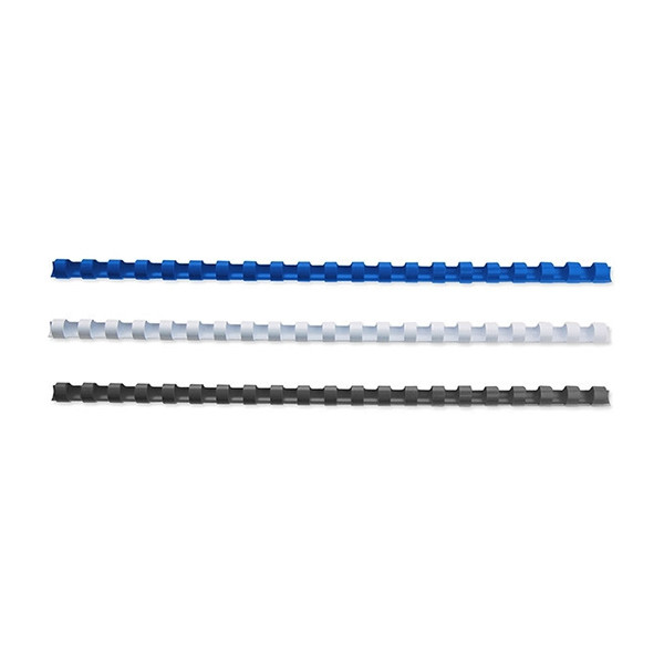 123encre peigne de reliure 10 mm (75 pièces) - bleu, blanc, noir 340052 - 1