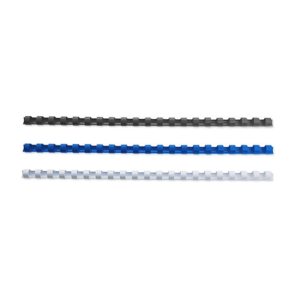 123encre peigne de reliure 6 mm (75 pièces) - bleu, blanc, noir 340047 - 1