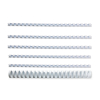 123encre peigne de reliure 6 mm, 8 mm, 10 mm, 12 mm, 14 mm et 16 mm (150 pièces) - blanc