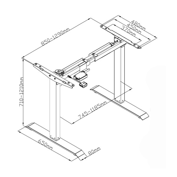 123inkt 123encre piètement assis-debout électrique (1 moteur) - blanc BUR.000.WH 302643 - 4