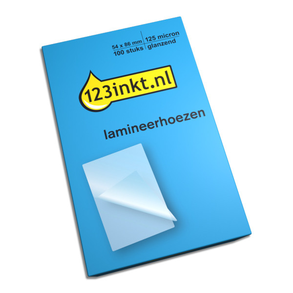 123inkt 123encre pochette de plastification format carte de crédit 54 x 86 mm brillant 2x125 microns (100 pièces) 33810C 3740300C 301132 - 1