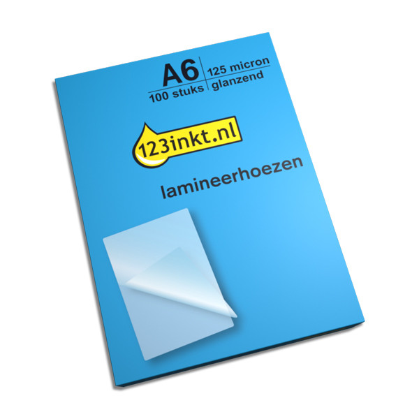 123encre pochette de plastification pour document A6 brillant 2x125 microns  (100 pièces) 123inkt