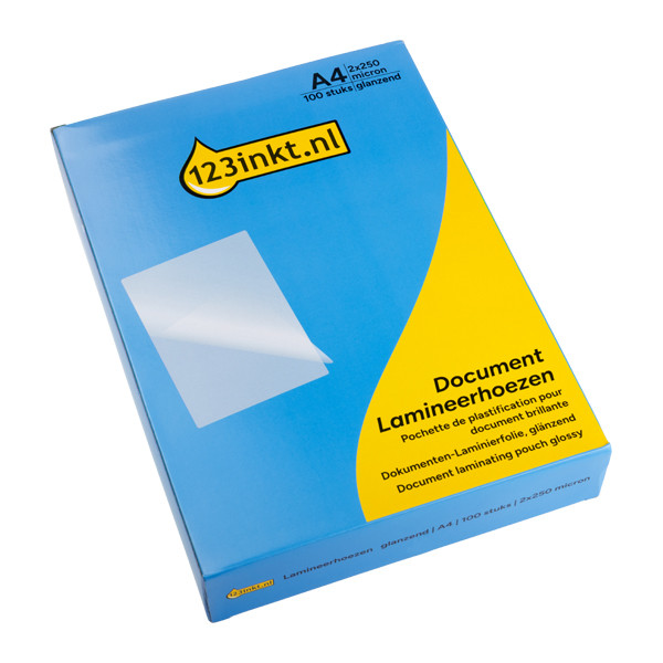 123encre pochette de plastification pour documents A4 brillant 2x250 microns (100 pièces) 302889 - 1