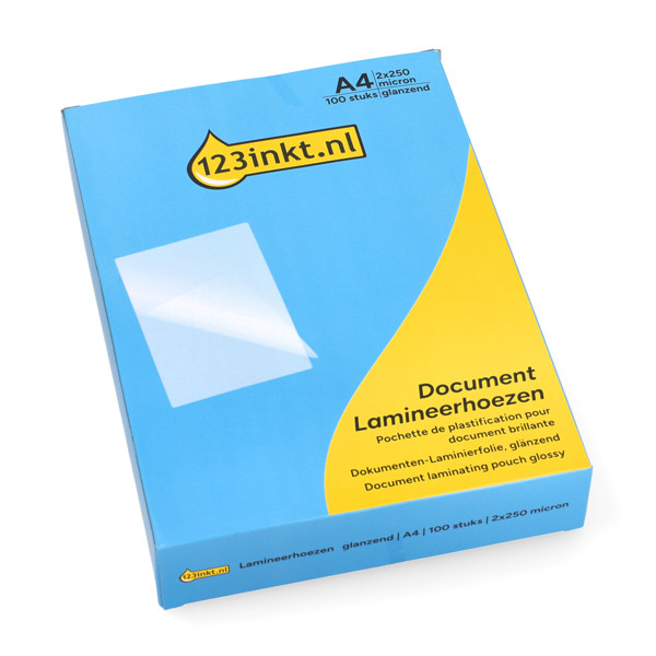 123encre pochette de plastification pour documents A4 brillant 2x250 microns (100 pièces) 302889 - 1