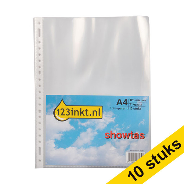 123encre pochette transparente A4 21 trous 120 microns (10 pièces) 301215 - 1